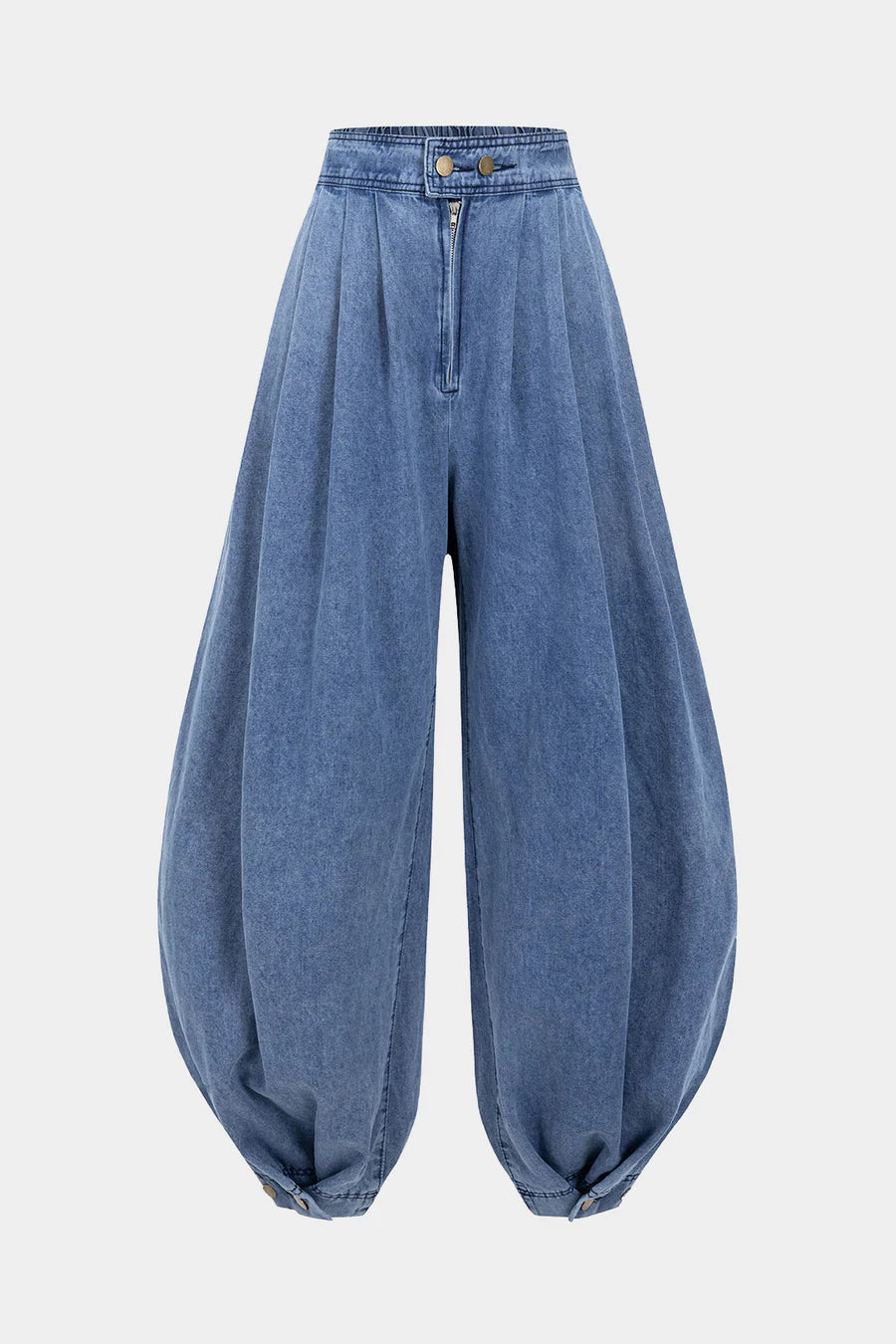 Balloon-Leg Denim Pants