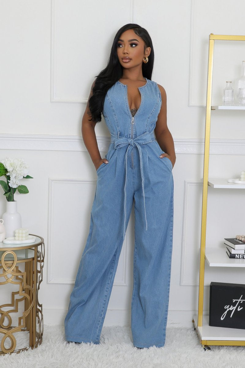 Meet Your Match Denim Jumpsuit