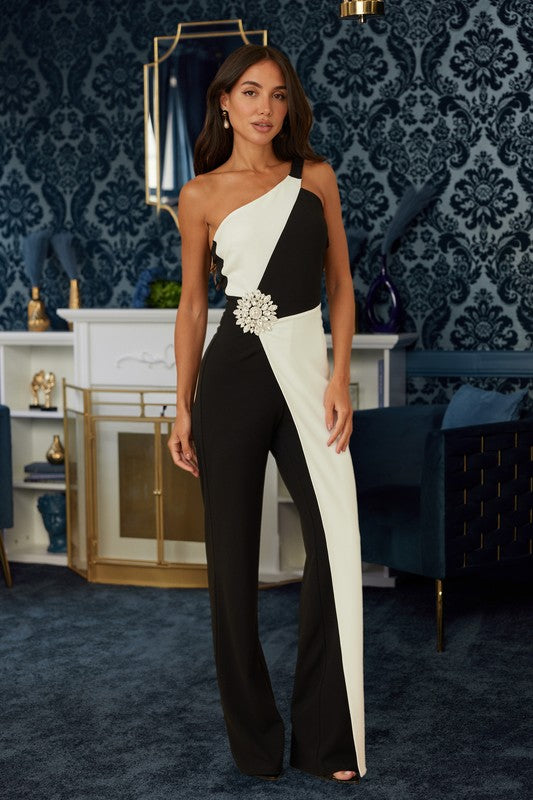 Royalty Black and White Jumpsuit