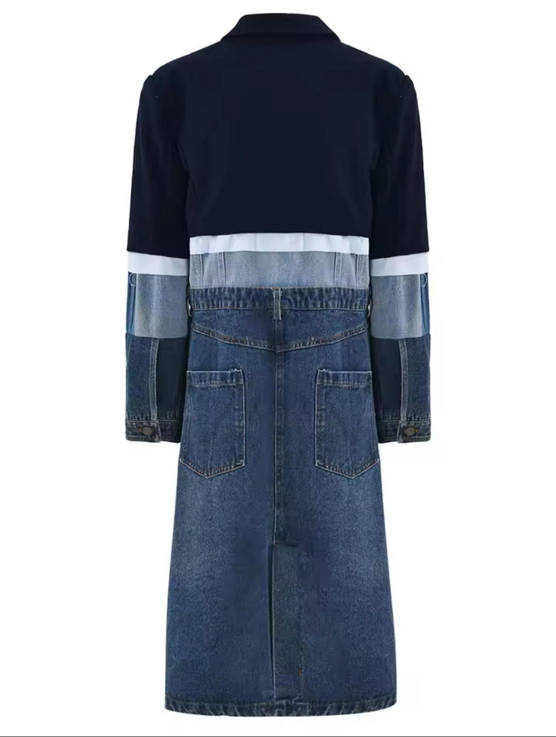 Luxe Denim Blazer Trench Coat
