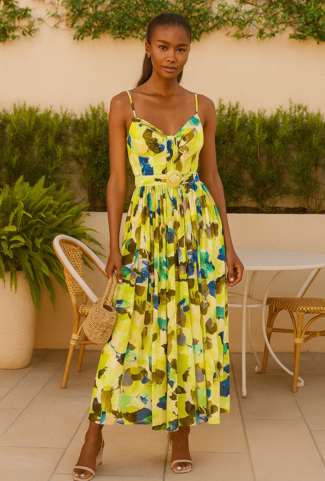 Citrus Garden Midi Dress