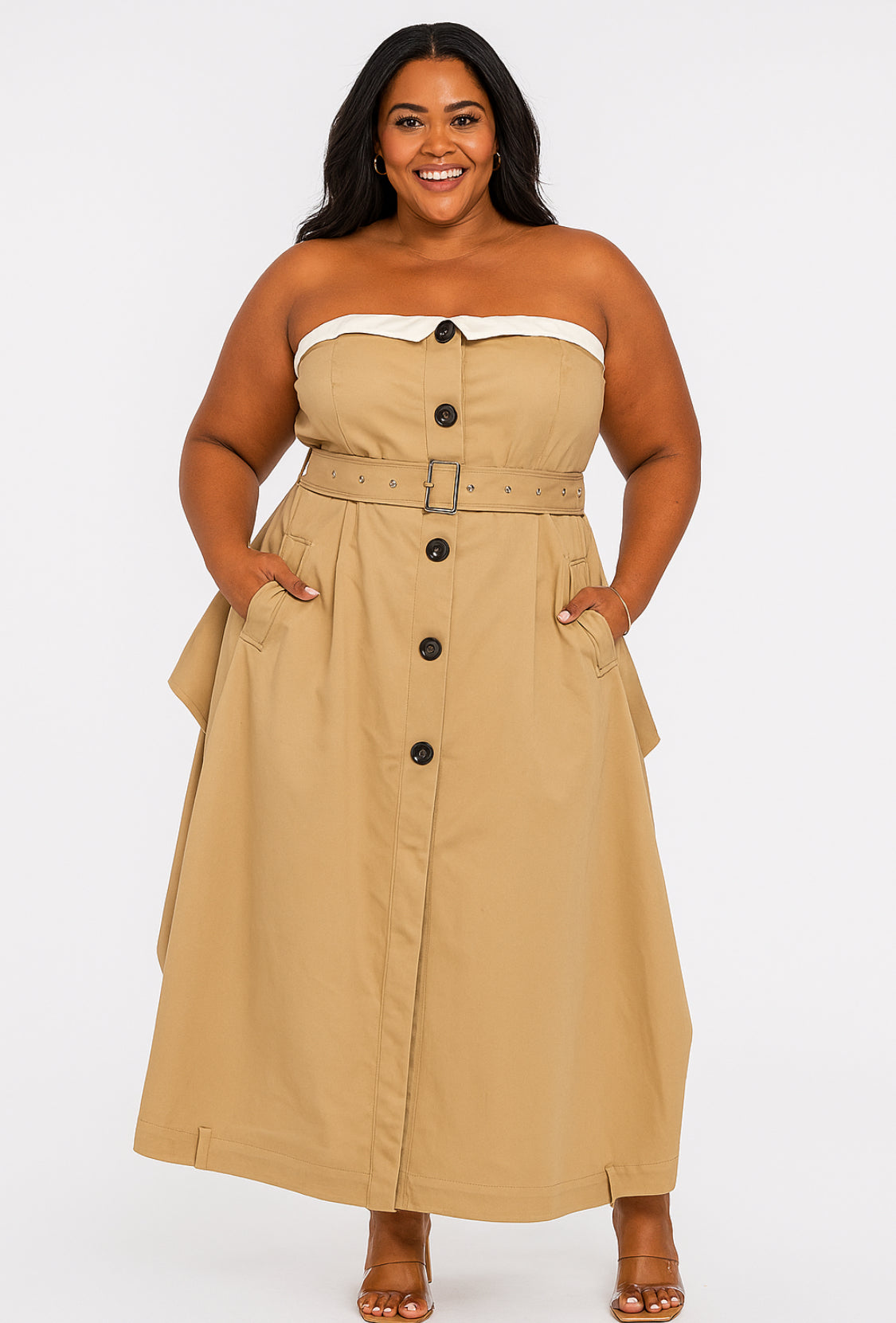 Athena Chic Trench Maxi Dress