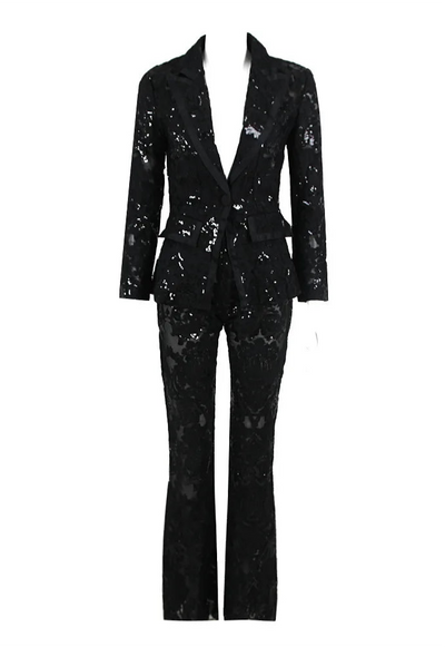 Midnight Temptation Sequin Lace Set