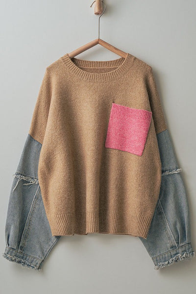 Moxy Denim Sleeve Sweater