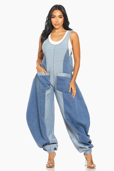 Denim Patchwork Harlem Jumpsuit