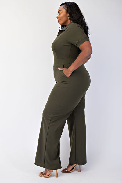 Cynthia Scuba Front Zipper Jumpsuit