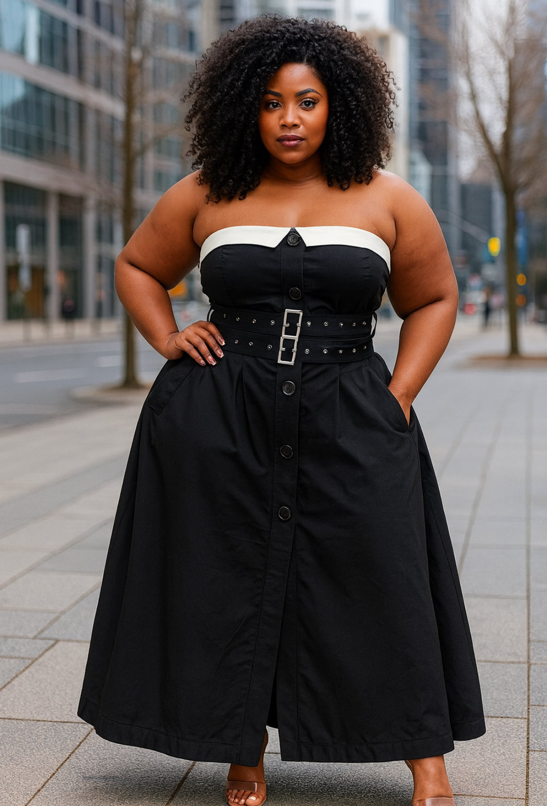 The Chic Trench Maxi Dress - Plus