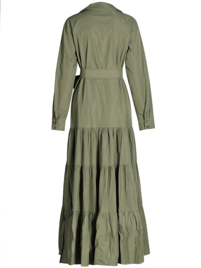 Chic Tiered Button-Down Maxi Dress