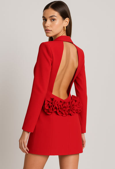 Bold Elegance Open-Back Blazer