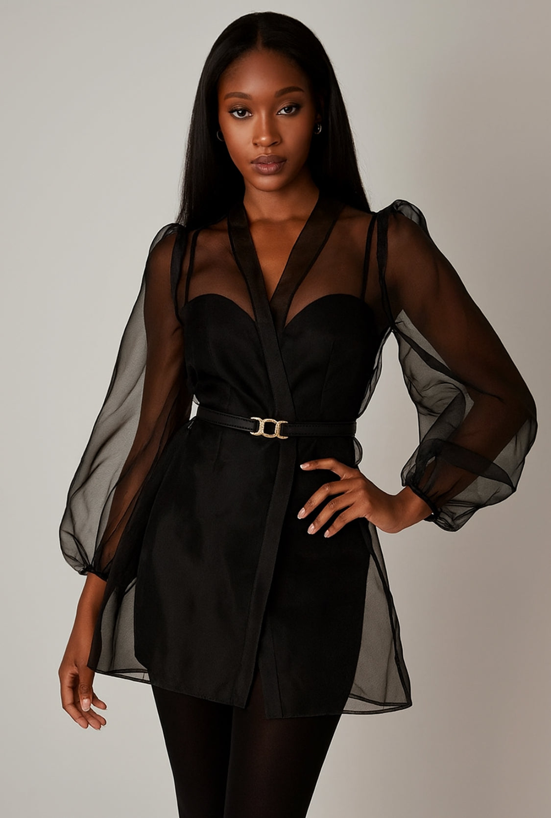 Midnight Whisper Sheer Blouse