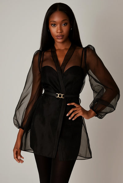 Midnight Whisper Sheer Blouse