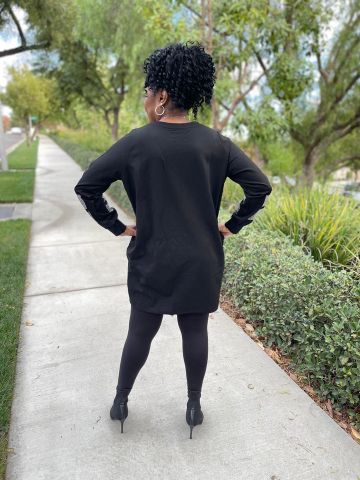 Remi Black Rhinestones Shining Mini Dress