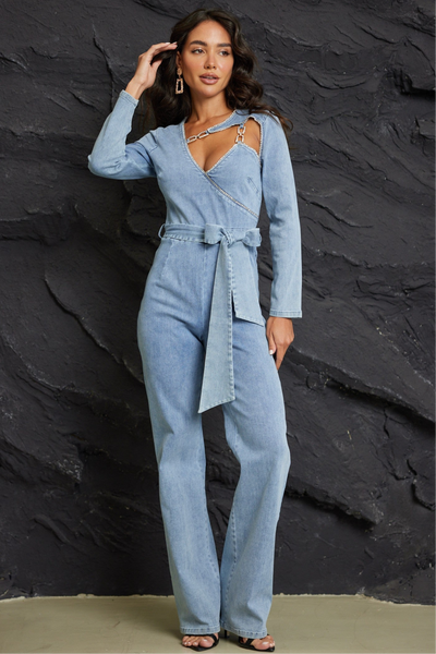 Anastasia Denim Washed Fashion Jumpsuit