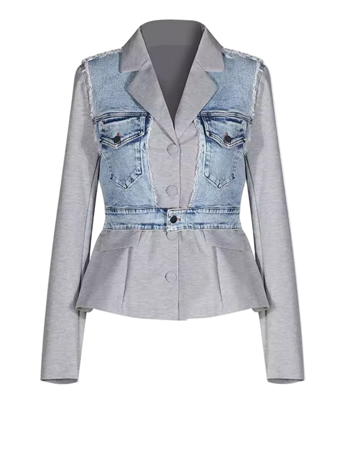 Denim Contrast Gray Blazer