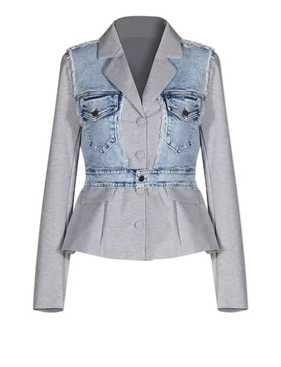 Denim Contrast Gray Blazer