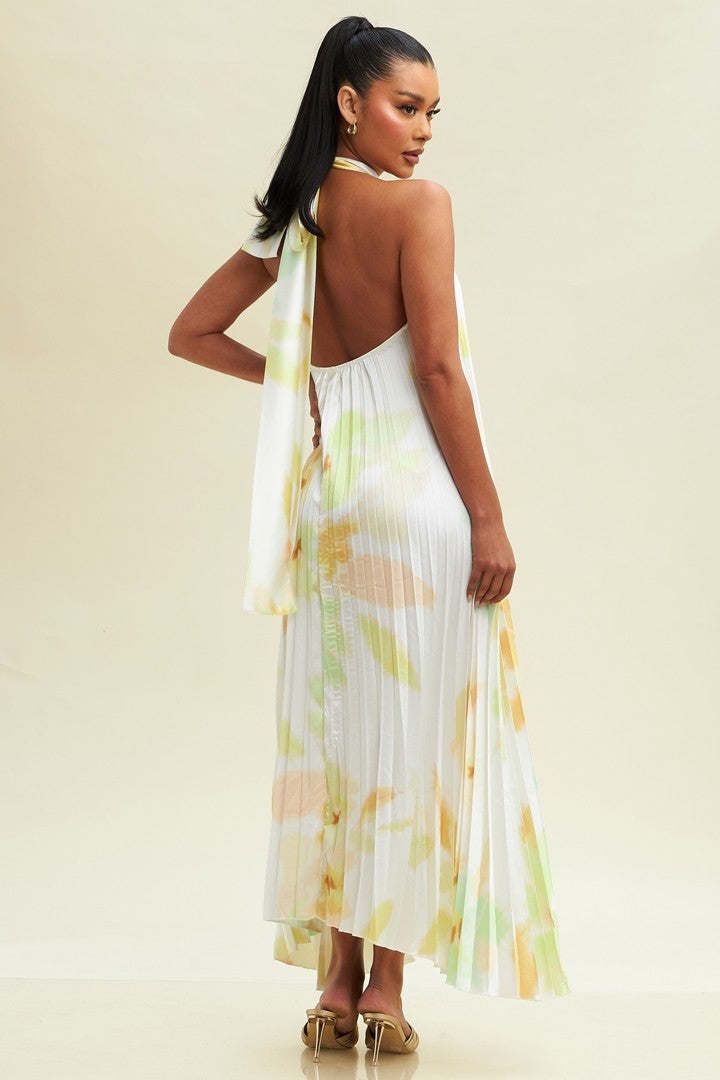 Alaya Halter Pleated Maxi Dress