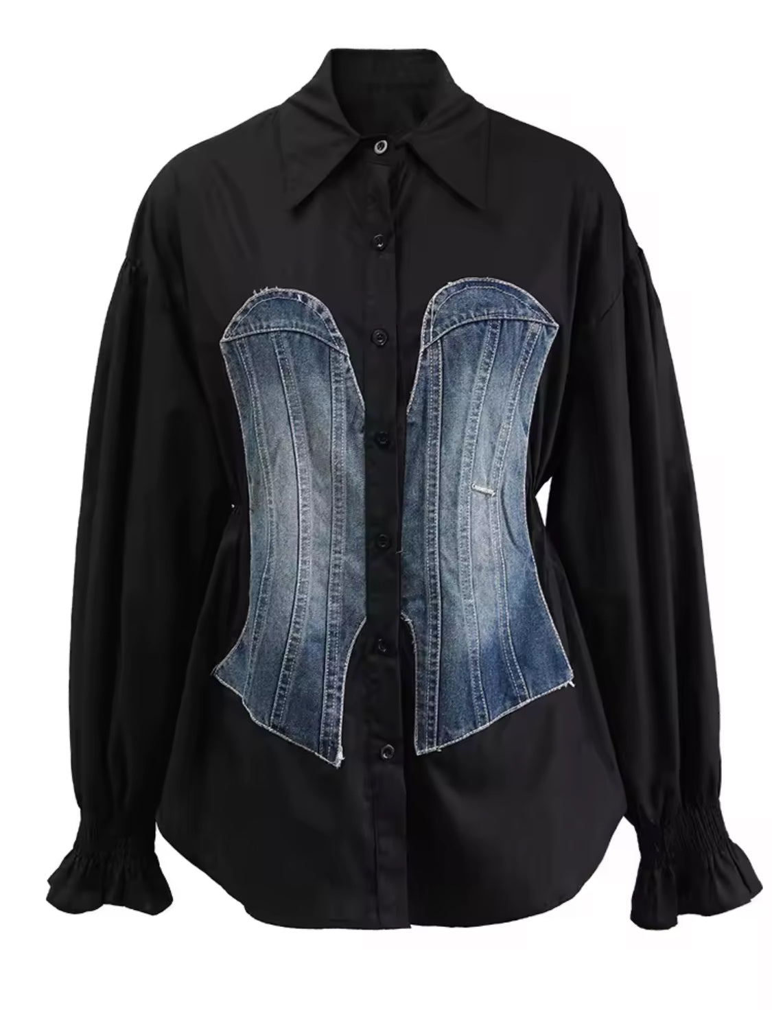 Fashion Color Block Blouse