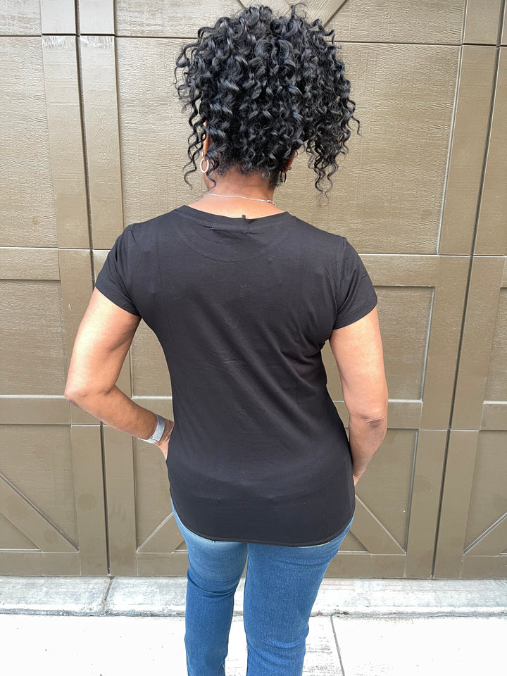 I Love Coffee Rhinestone Graphic Tee Shirtj