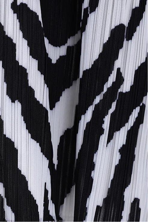 Zebra print Pleated Maxi Dress