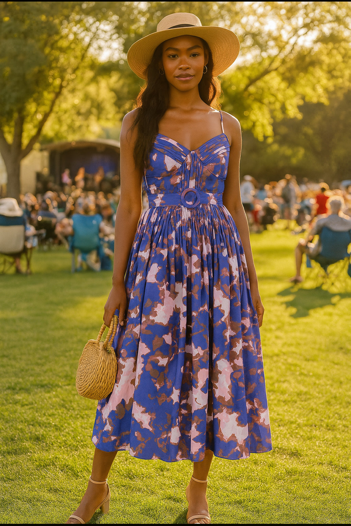 Citrus Garden Midi Dress