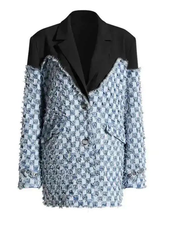 Brooklyn Denim Color-block Blazer