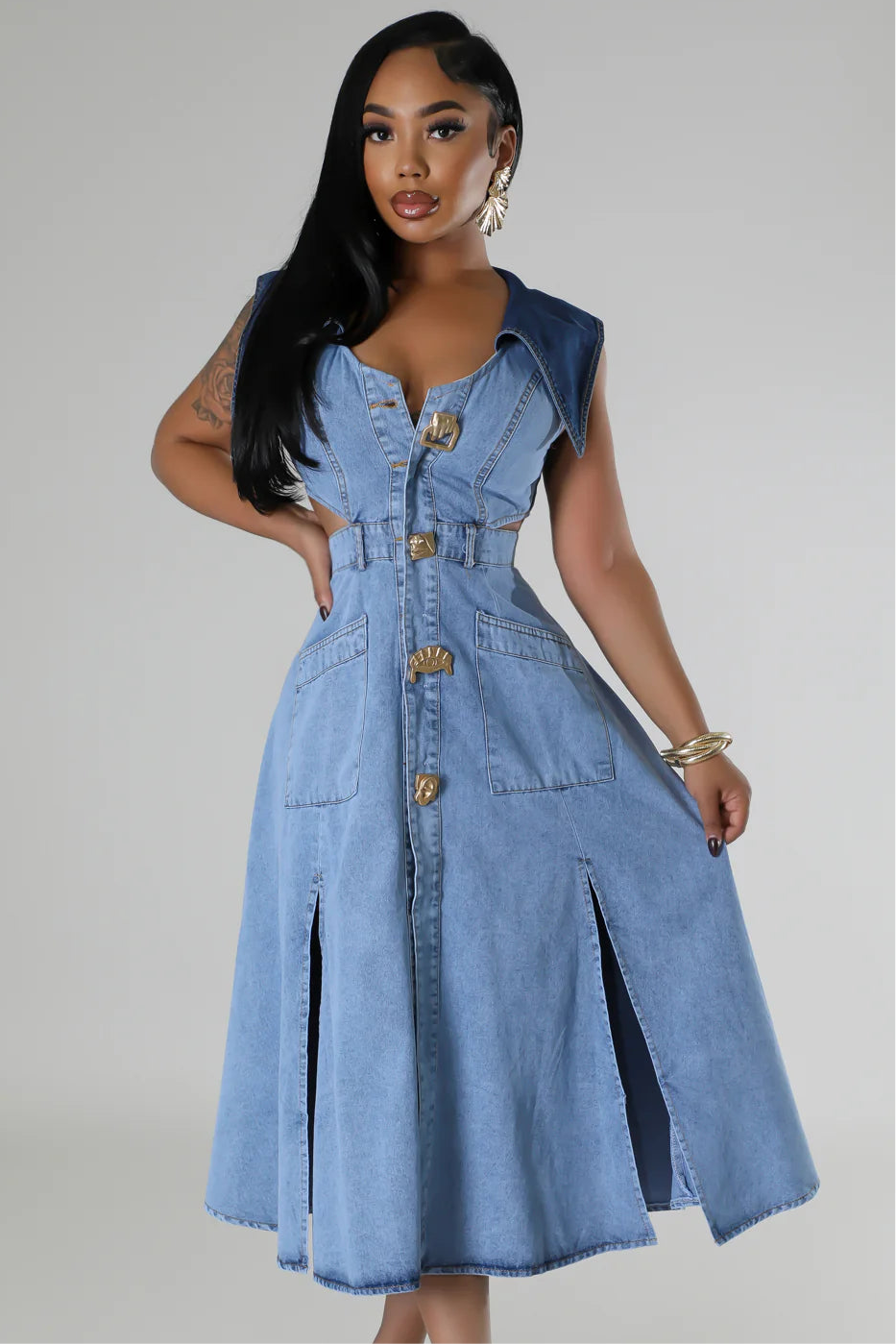 Jocelle Denim Maxi Dress
