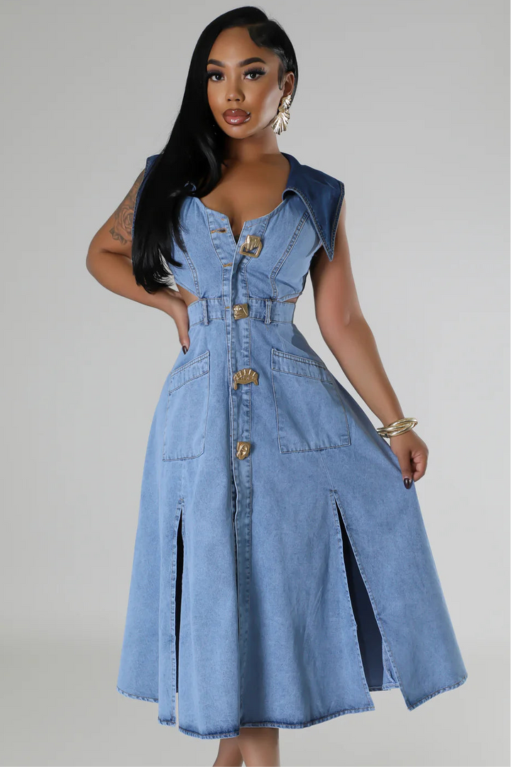 Jocelle Denim Maxi Dress