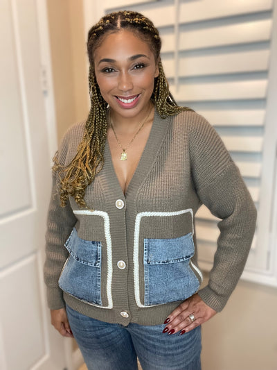 Tara's Denim Pocket Cardigan