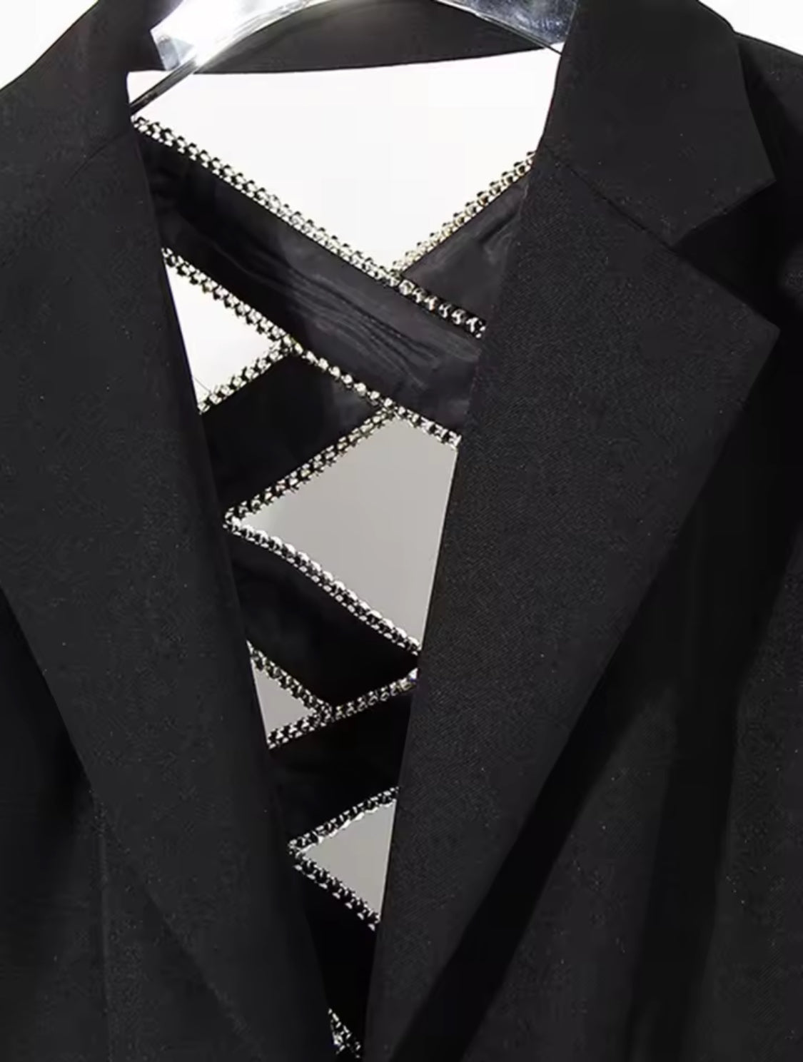Rhinestone Criss Cross Blazer