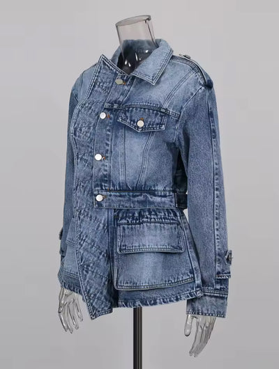 Coastal Chic Belted Denim Jacket
