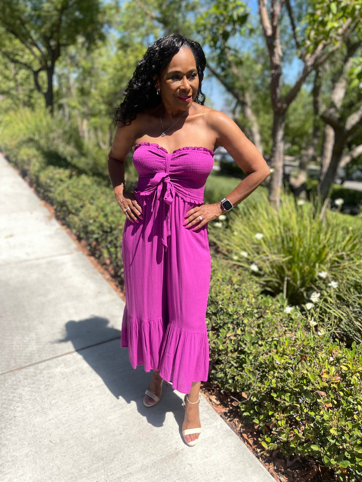 Sunset Vibes Strapless Jumpsuit