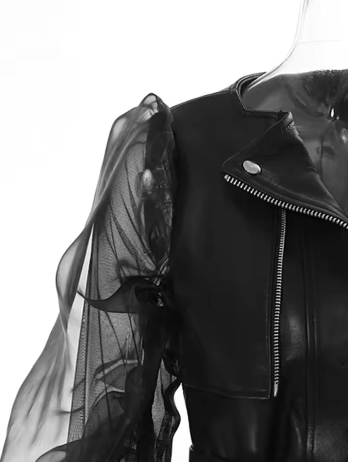 Ella Tulle Faux leather Jacket