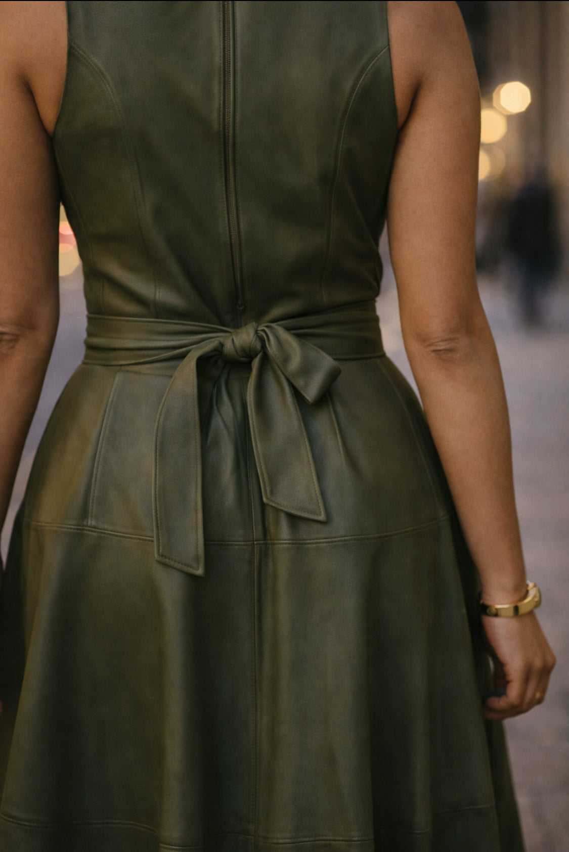 Olive Green Faux Leather Sleeveless Midi Dress X-Large by Moody Fitzs Boutique Olive Green Faux Leather Sleeveless Midi Dress X-Large by Moody Fitzs Boutique