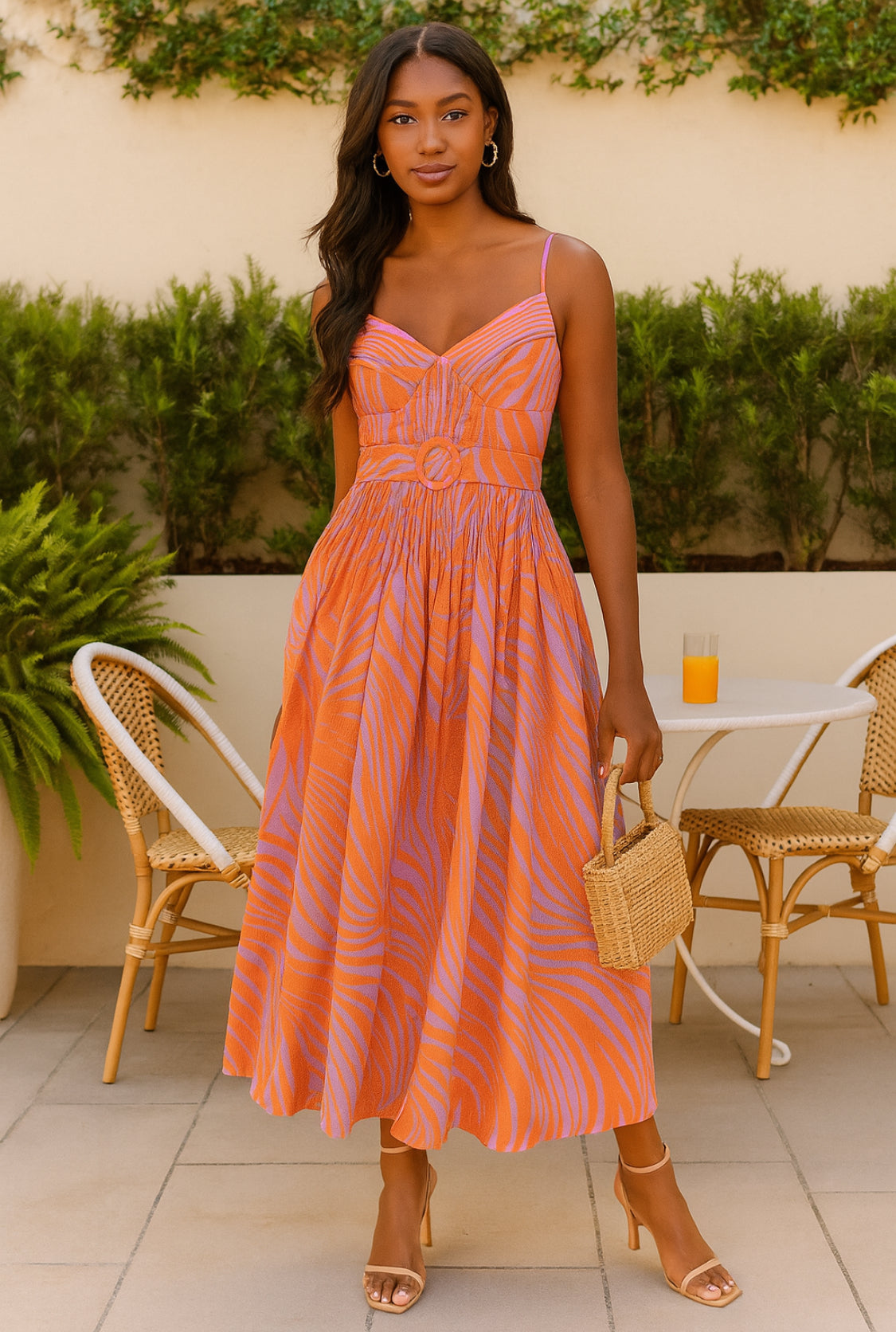 Citrus Garden Midi Dress