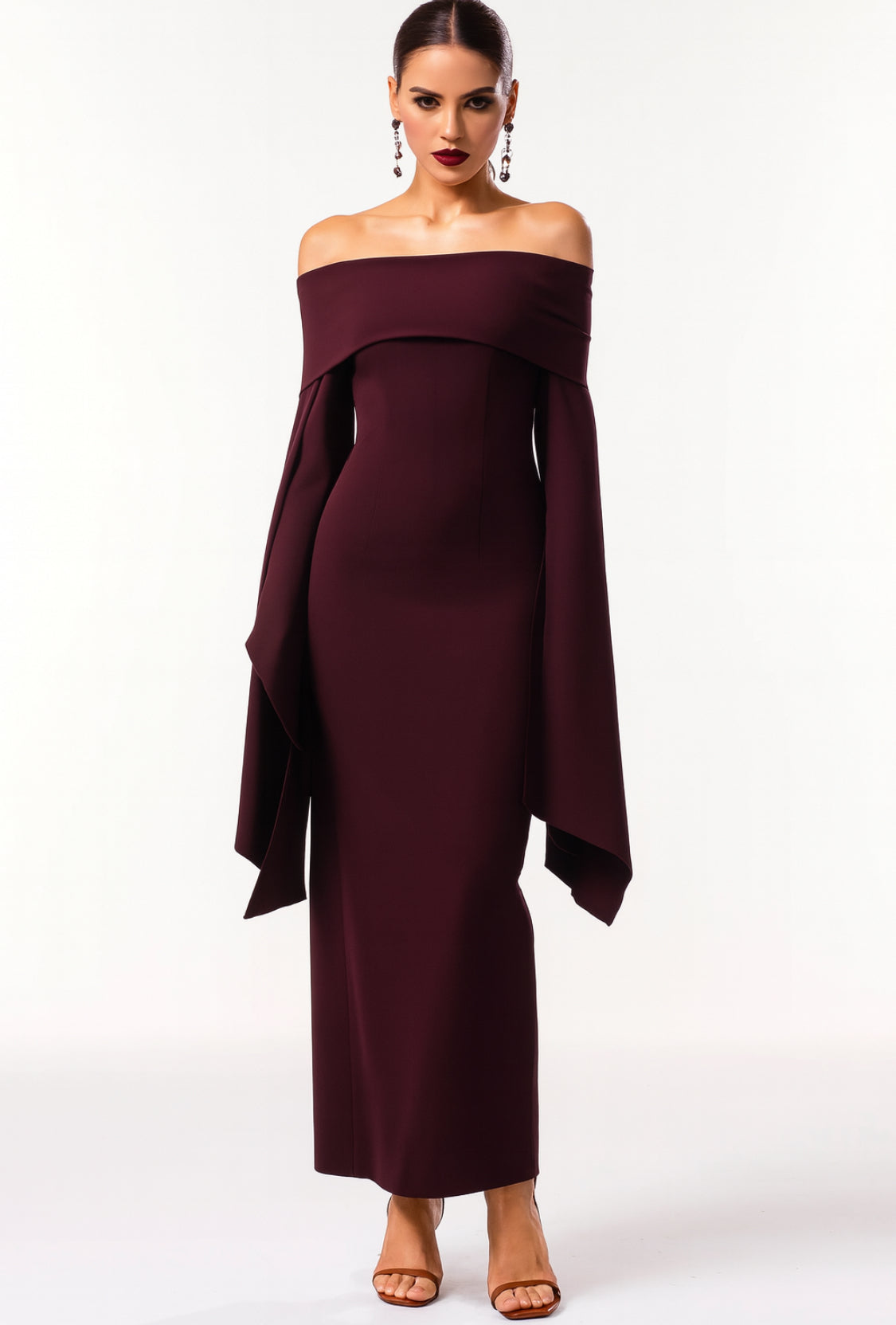 Crimson Elegance Maxi Dress