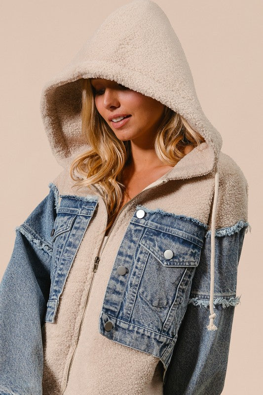 Charlotte Denim Fleece Hoodie