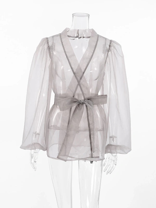 Midnight Whisper Sheer Blouse