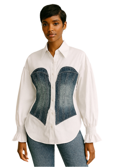 Fashion Color Block Blouse