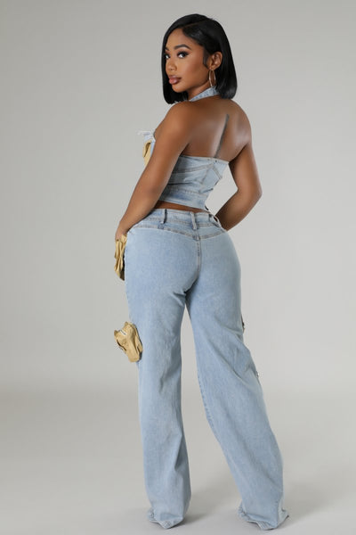 Soliel Denim Cutout Jumpsuit