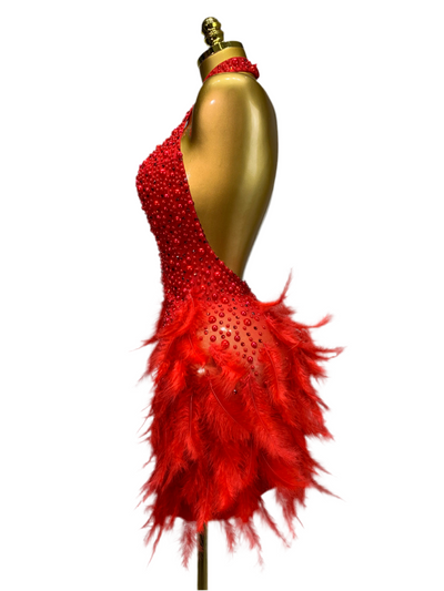 Pearl & Feather Glam Mini Dress