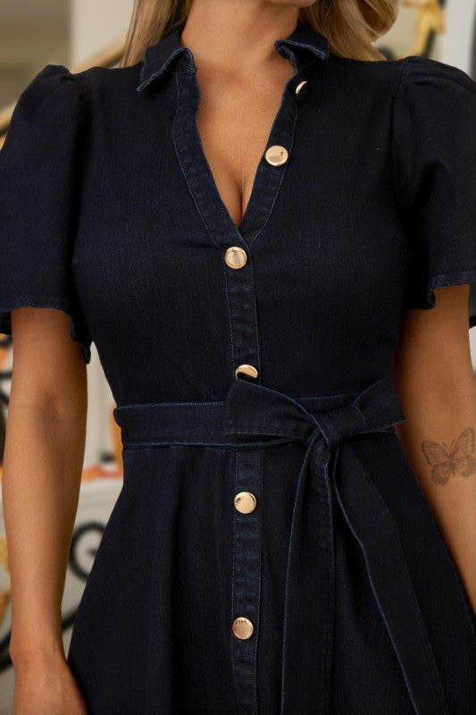 Skylar Denim Button Up Midi Dress
