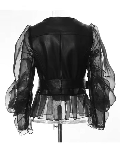 Ella Tulle Faux leather Jacket