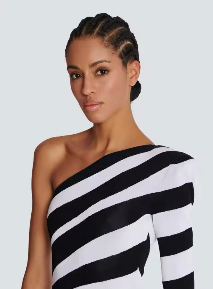 Justine Black and White Maxi Dress