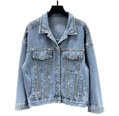 Rhinestone Studded Denim Jacket