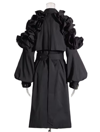Ruffle Statement Trench Coat