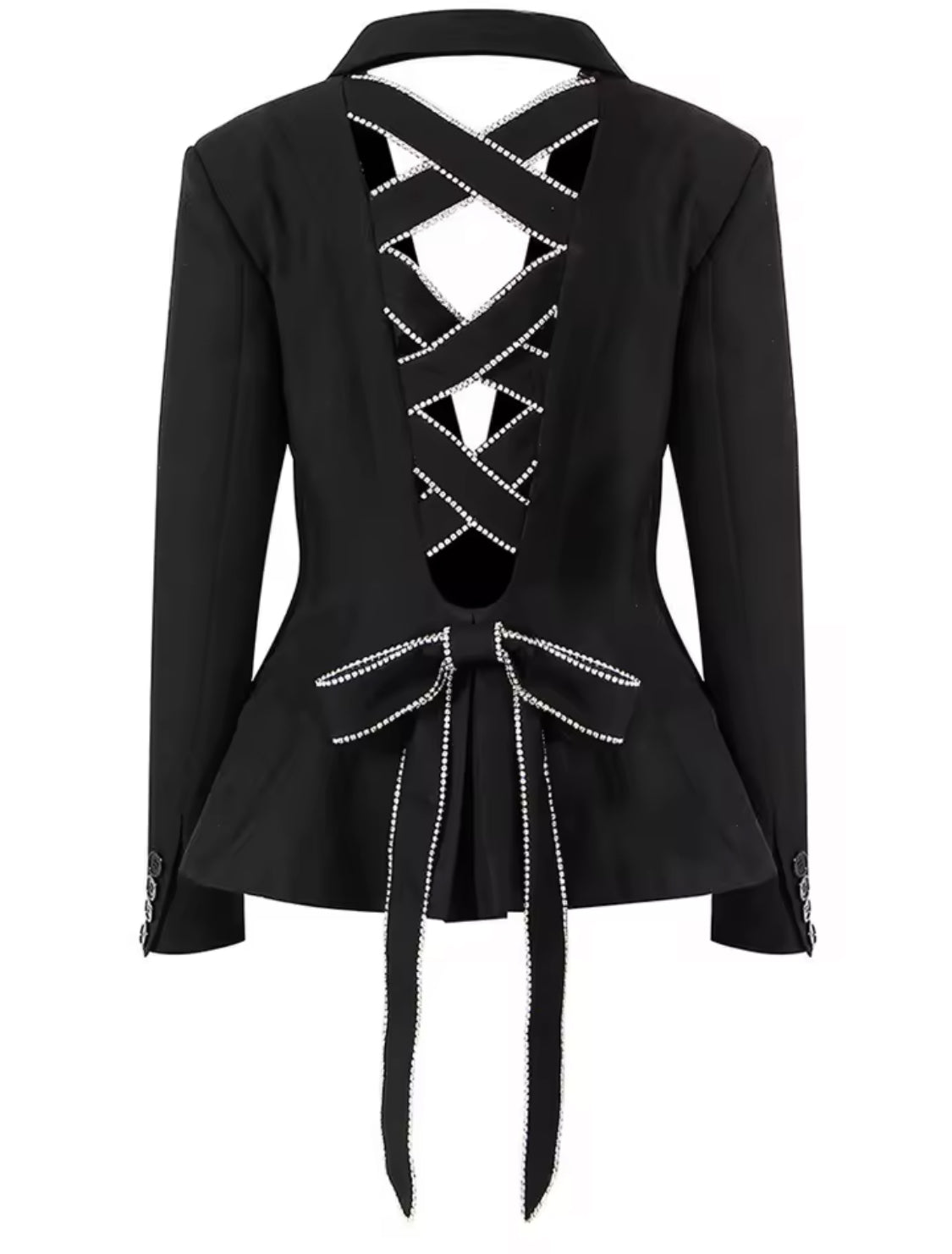 Rhinestone Criss Cross Blazer