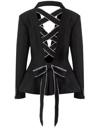 Rhinestone Criss Cross Blazer
