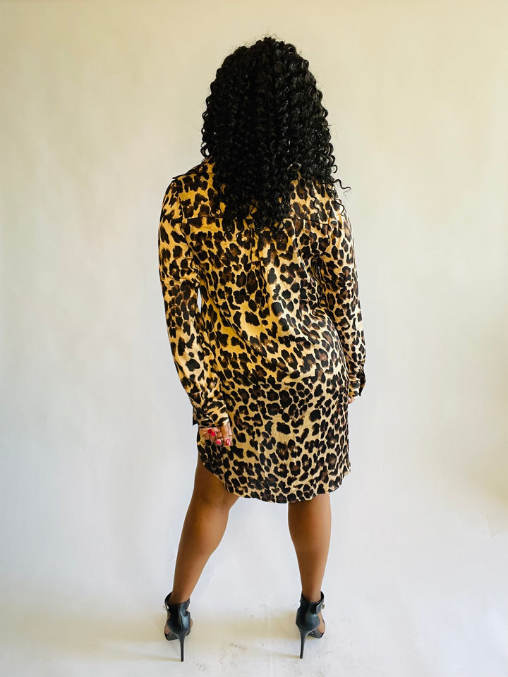 Sequin Button Down Mini Dress