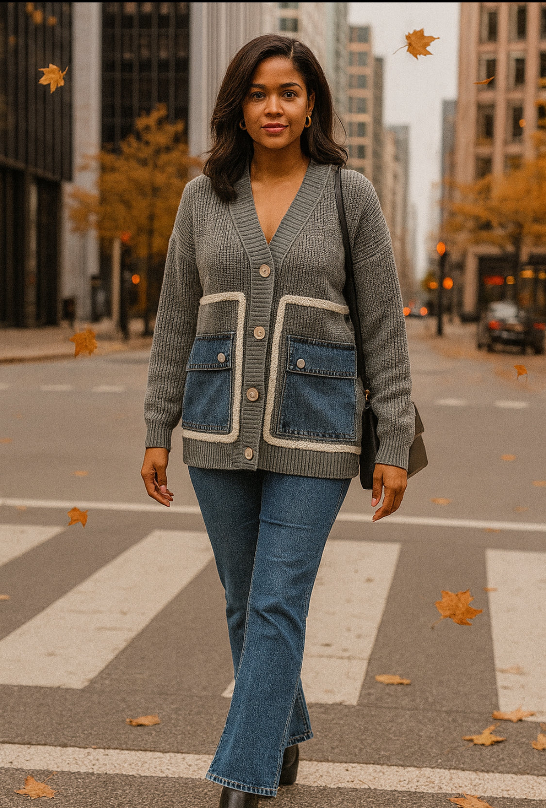 Tara’s Denim Pocket Cardigan