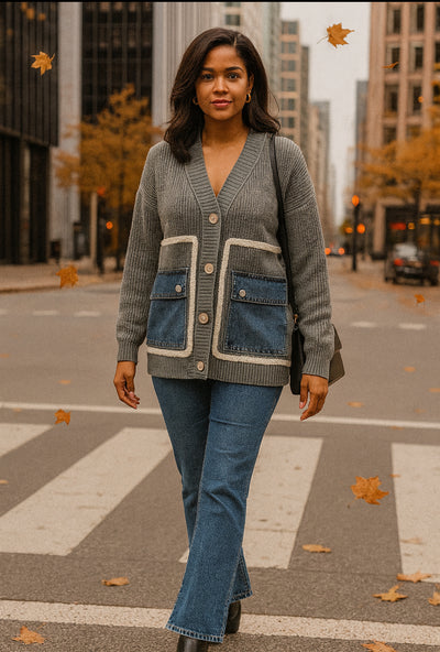Tara’s Denim Pocket Cardigan